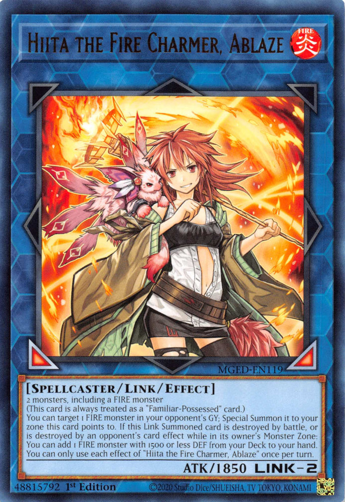 Hiita the Fire Charmer, Ablaze [MGED-EN119] Rare Yu-Gi-Oh!