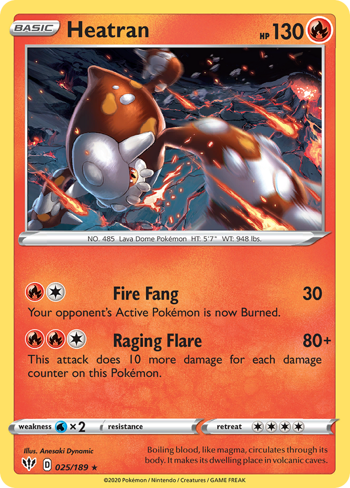 Heatran (025/189) [Sword & Shield: Darkness Ablaze] Pokémon