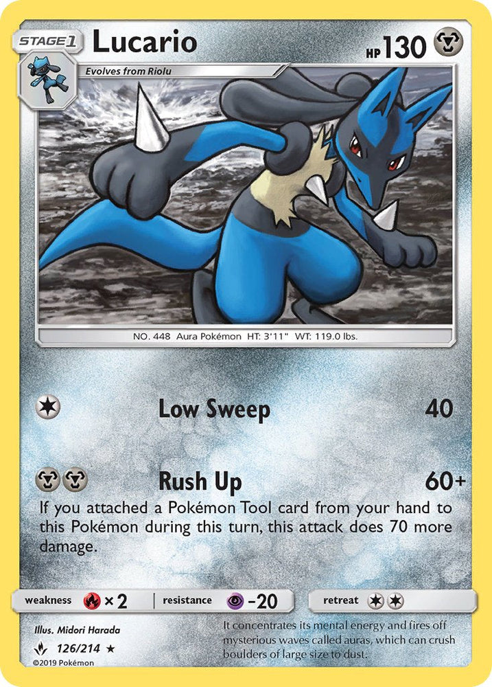Lucario (126/214) (Theme Deck Exclusive) [Sun & Moon: Unbroken Bonds] Pokémon