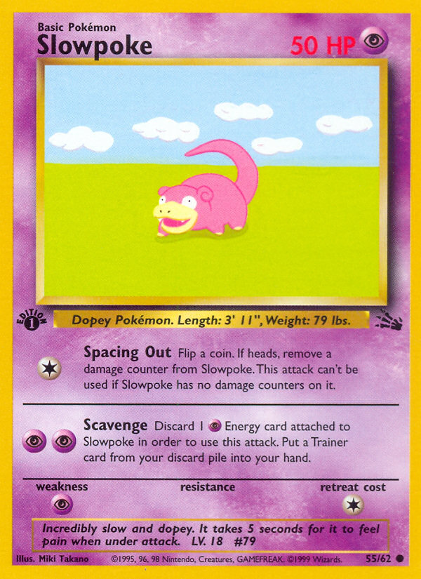 Slowpoke (55/62) [Fossil 1st Edition] Pokémon