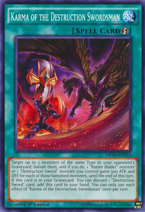 Karma of the Destruction Swordsman [MP16-EN216] Common Yu-Gi-Oh!
