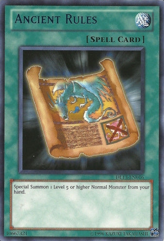Ancient Rules (Blue) [DL13-EN016] Rare Yu-Gi-Oh!