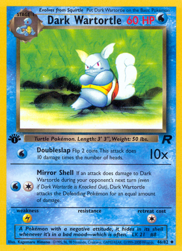 Dark Wartortle (46/82) [Team Rocket 1st Edition] Pokémon