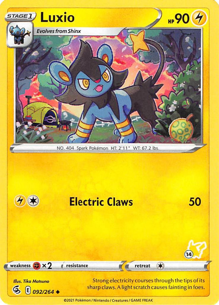 Luxio (092/264) (Pikachu Stamp #14) [Battle Academy 2022] Pokémon