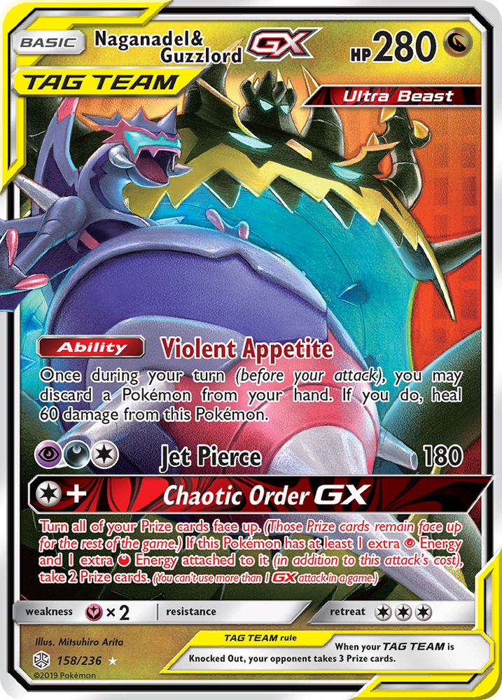 Naganadel & Guzzlord GX (158/236) [Sun & Moon: Cosmic Eclipse] Pokémon