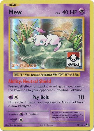 Mew (53/108) (League Promo 3rd Place) [XY: Evolutions] Pokémon