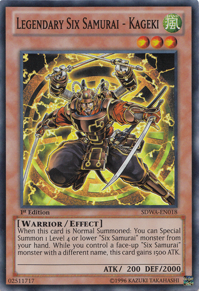 Legendary Six Samurai - Kageki [SDWA-EN018] Super Rare Yu-Gi-Oh!