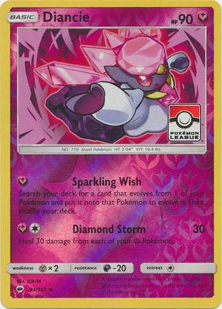 Diancie (94/147) (League Promo) [Sun & Moon: Burning Shadows] Pokémon