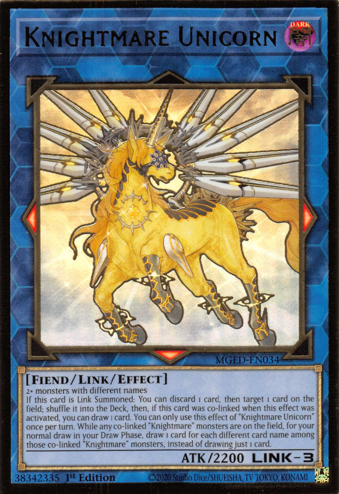 Knightmare Unicorn [MGED-EN034] Gold Rare Yu-Gi-Oh!