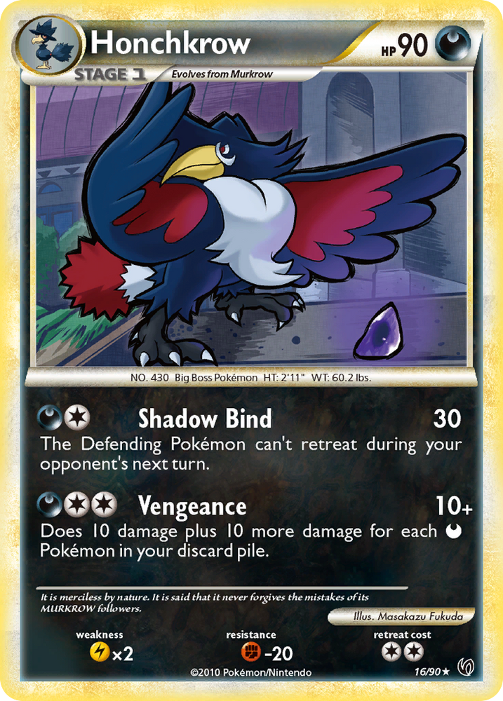 Honchkrow (16/90) [HeartGold & SoulSilver: Undaunted] Pokémon