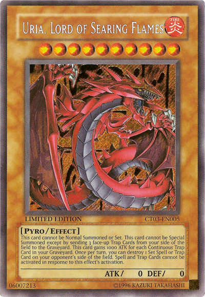 Uria, Lord of Searing Flames [CT03-EN005] Secret Rare Yu-Gi-Oh!