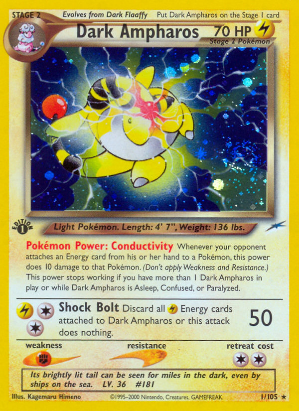 Dark Ampharos (1/105) [Neo Destiny 1st Edition] Pokémon