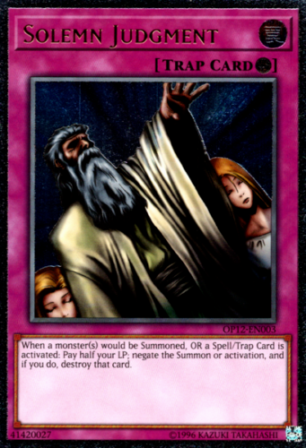 Solemn Judgment [OP12-EN003] Ultimate Rare Yu-Gi-Oh!