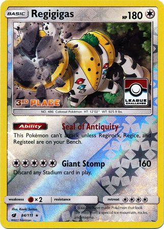 Regigigas (84/111) (League Promo 3rd Place) [Sun & Moon: Crimson Invasion] Pokémon