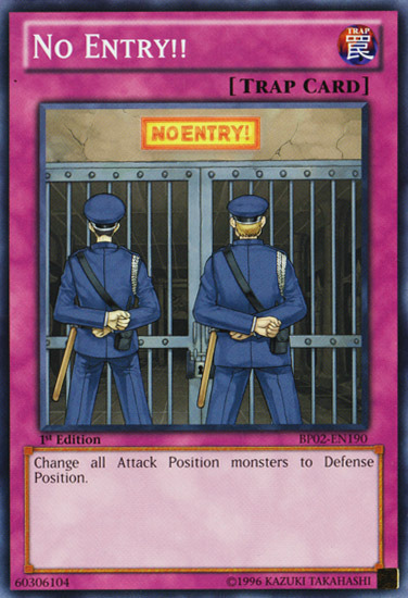 No Entry!! [BP02-EN190] Mosaic Rare Yu-Gi-Oh!