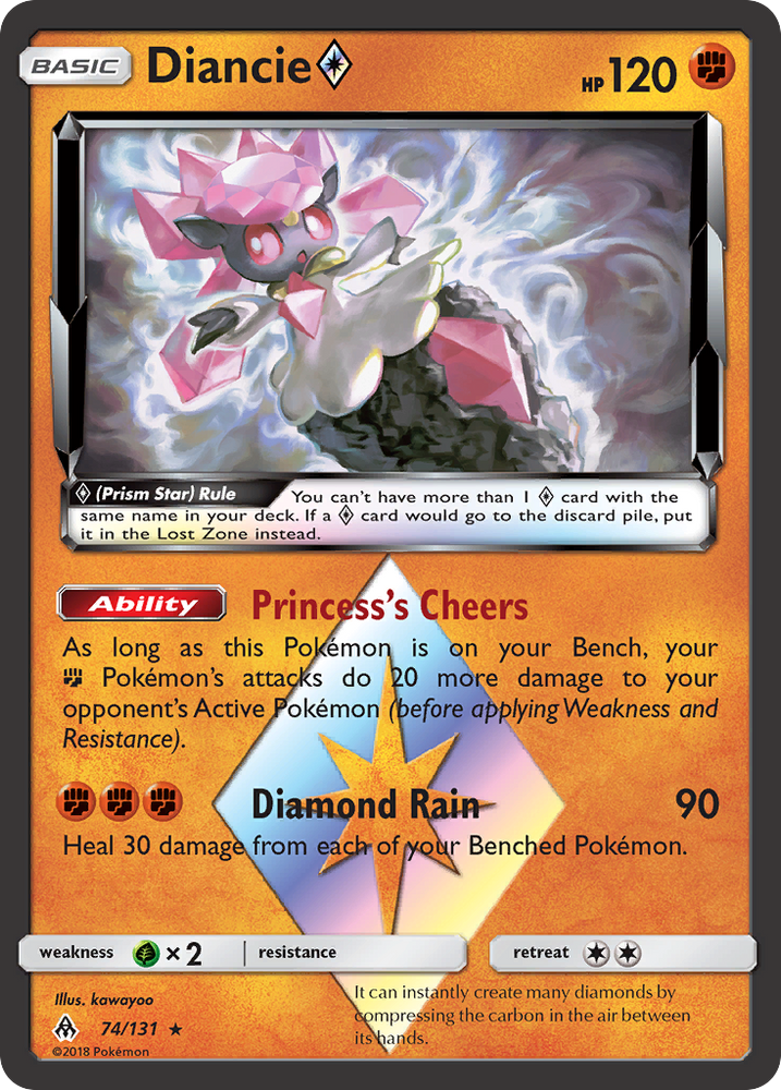 Diancie (74/131) (Prism Star) [Sun & Moon: Forbidden Light] Pokémon