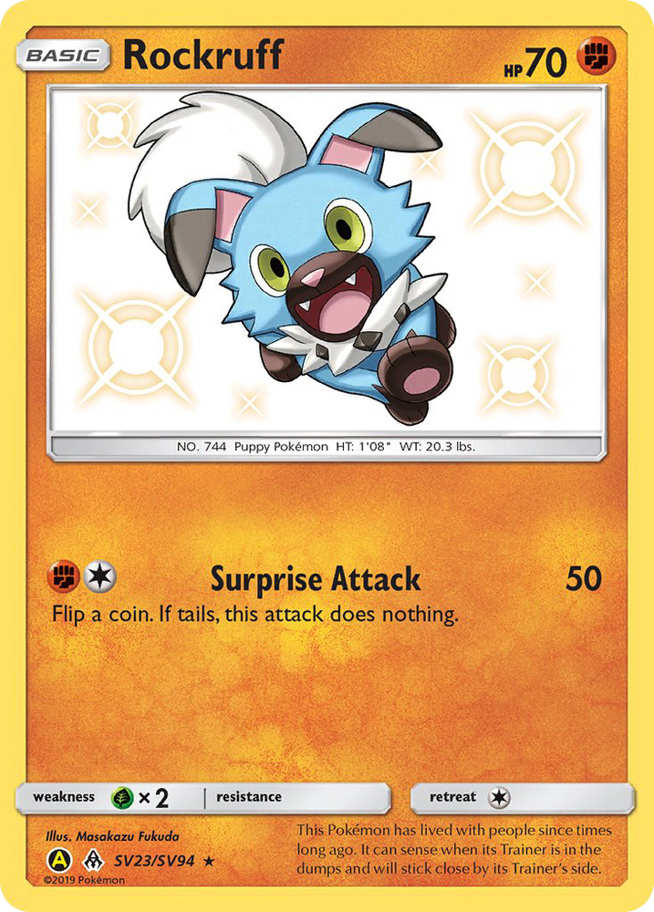 Rockruff (SV23/SV94) [Sun & Moon: Hidden Fates - Shiny Vault] Pokémon