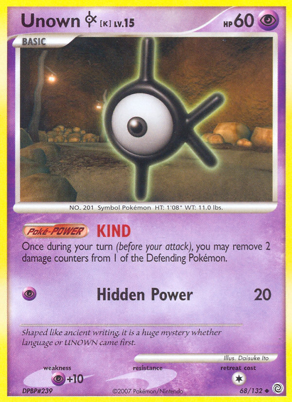 Unown K (68/132) [Diamond & Pearl: Secret Wonders] Pokémon
