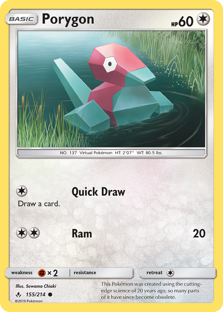 Porygon (155/214) [Sun & Moon: Unbroken Bonds] Pokémon