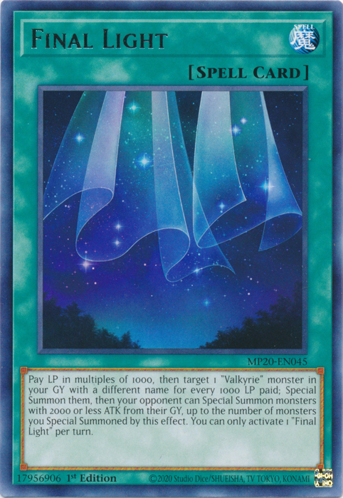 Final Light [MP20-EN045] Rare Yu-Gi-Oh!