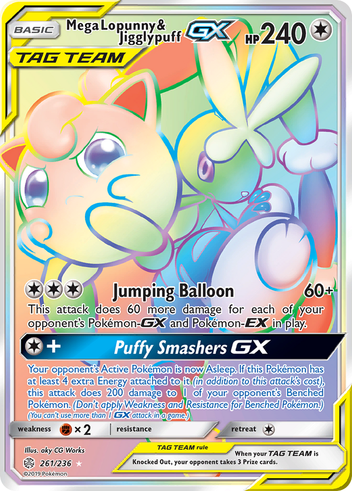 Mega Lopunny & Jigglypuff GX (261/236) [Sun & Moon: Cosmic Eclipse] Pokémon