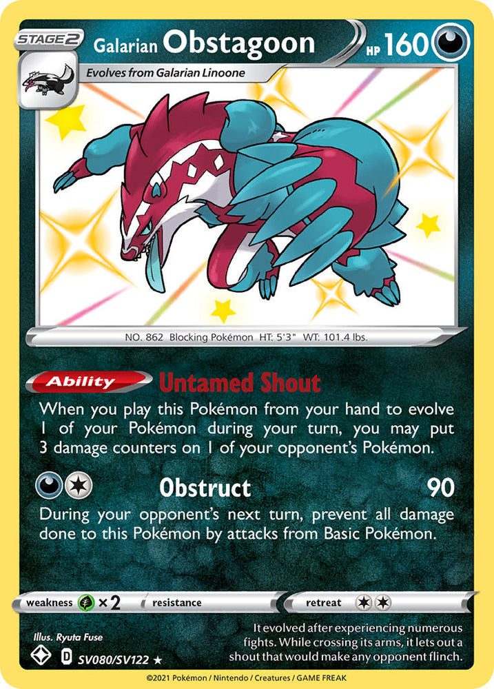 Galarian Obstagoon (SV080/SV122) [Sword & Shield: Shining Fates] Pokémon