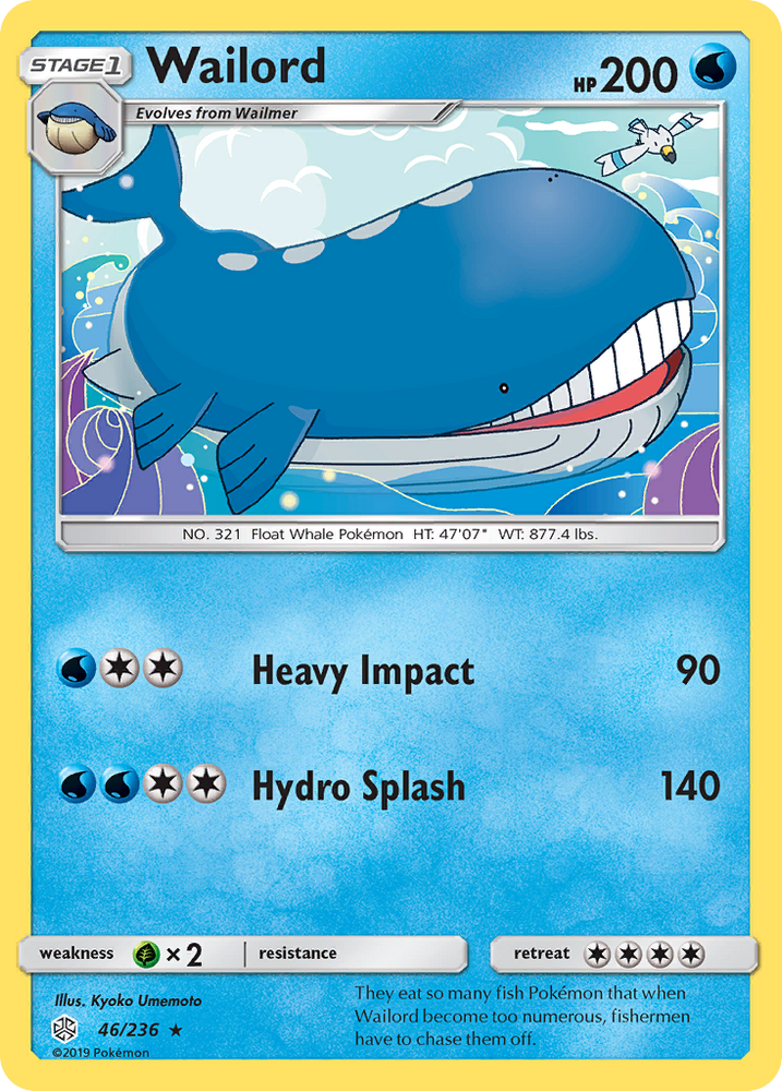Wailord (46/236) [Sun & Moon: Cosmic Eclipse] Pokémon
