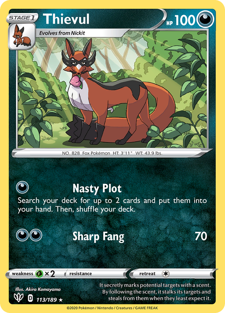 Thievul (113/189) [Sword & Shield: Darkness Ablaze] Pokémon