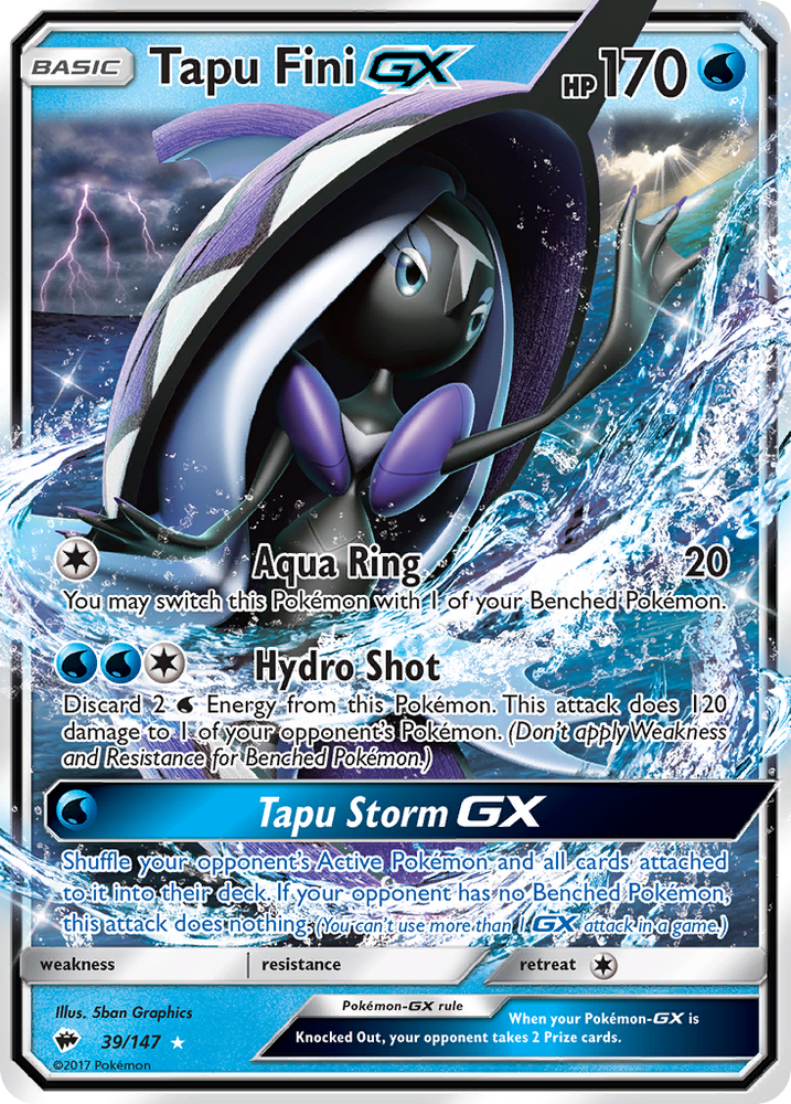 Tapu Fini GX (39/147) [Sun & Moon: Burning Shadows] Pokémon