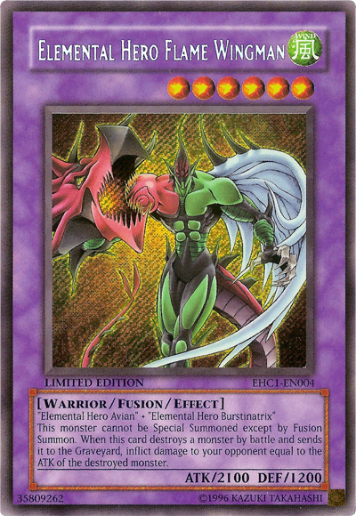 Elemental Hero Flame Wingman [EHC1-EN004] Secret Rare Yu-Gi-Oh!