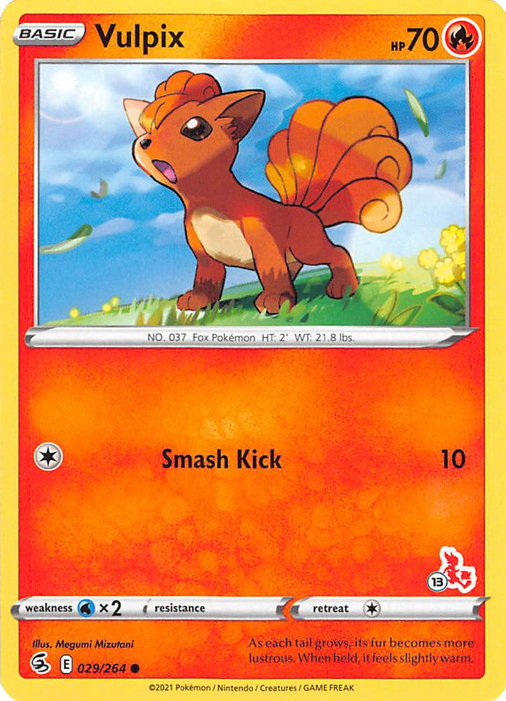 Vulpix (029/264) (Cinderace Stamp #13) [Battle Academy 2022] Pokémon