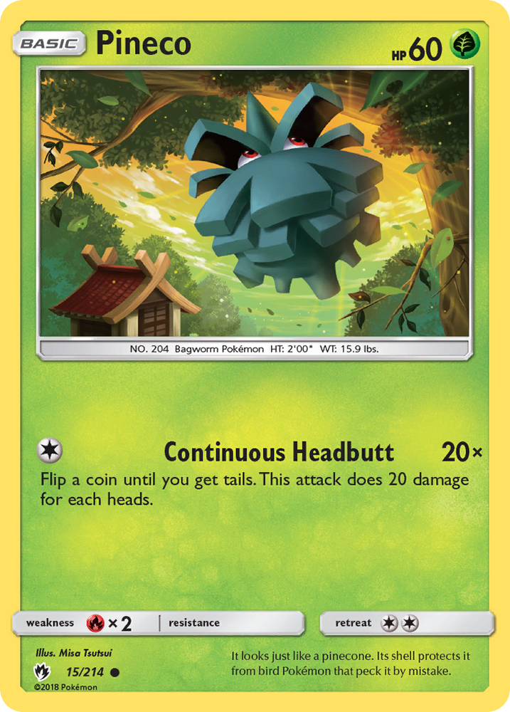 Pineco (15/214) [Sun & Moon: Lost Thunder] Pokémon