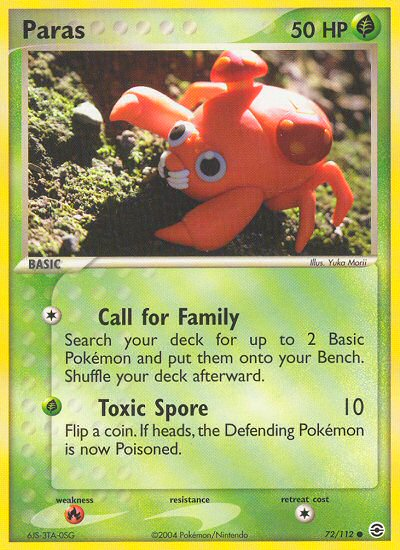 Paras (72/112) [EX: FireRed & LeafGreen] Pokémon