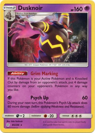 Dusknoir (85/236) (Theme Deck Exclusive) [Sun & Moon: Cosmic Eclipse] Pokémon