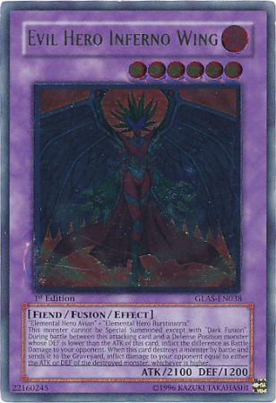 Evil Hero Inferno Wing [GLAS-EN038] Ultimate Rare Yu-Gi-Oh!