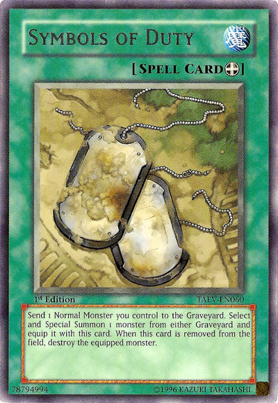Symbols of Duty [TAEV-EN060] Rare Yu-Gi-Oh!