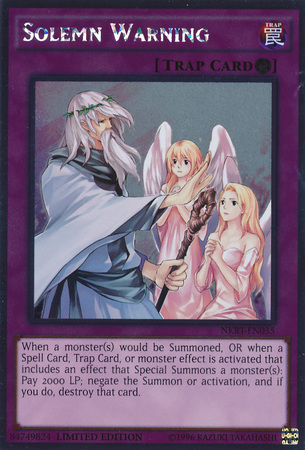 Solemn Warning [NKRT-EN035] Platinum Rare Yu-Gi-Oh!