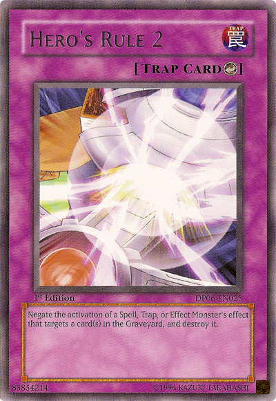 Hero's Rule 2 [DP06-EN025] Rare Yu-Gi-Oh!