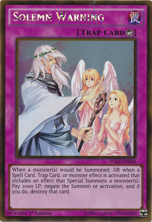 Solemn Warning [PGL2-EN068] Gold Rare Yu-Gi-Oh!