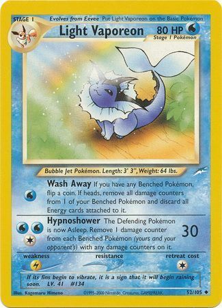 Light Vaporeon (52/105) [Neo Destiny Unlimited] Pokémon