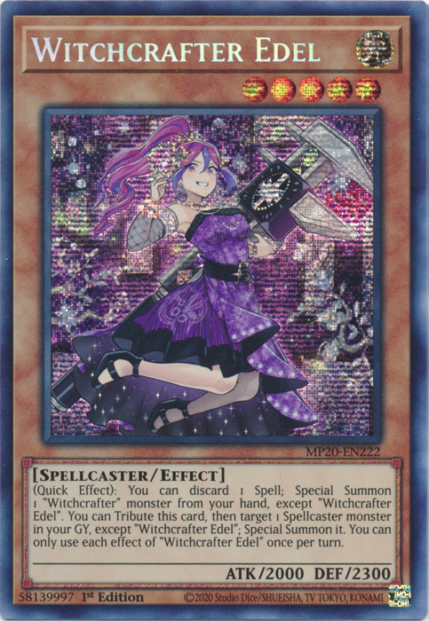 Witchcrafter Edel [MP20-EN222] Prismatic Secret Rare Yu-Gi-Oh!