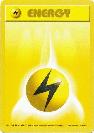 Lightning Energy (100/102) [Base Set Shadowless Unlimited] Pokémon