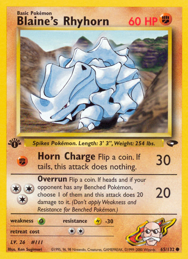 Blaine's Rhyhorn (65/132) [Gym Challenge 1st Edition] Pokémon