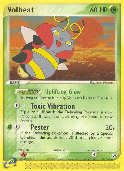 Volbeat (53/100) [EX: Sandstorm] Pokémon