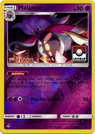 Malamar (51/131) (League Promo 1st Place) [Sun & Moon: Forbidden Light] Pokémon