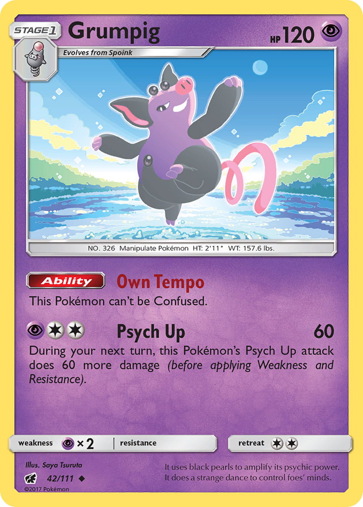 Grumpig (42/111) [Sun & Moon: Crimson Invasion] Pokémon
