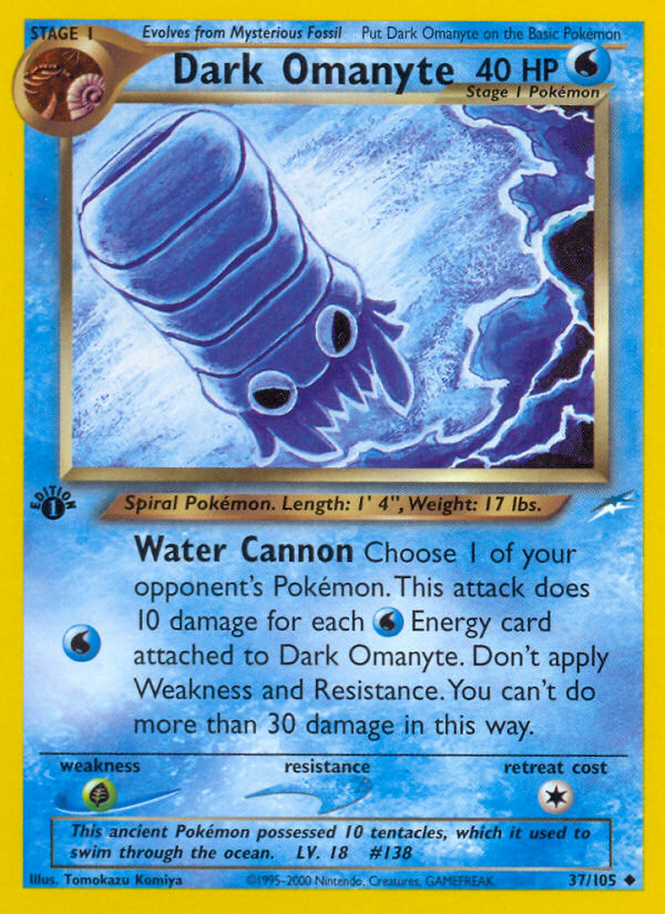 Dark Omanyte (37/105) [Neo Destiny 1st Edition] Pokémon