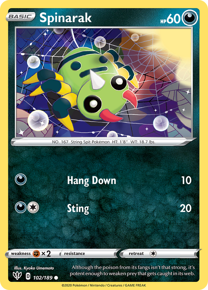 Spinarak (102/189) [Sword & Shield: Darkness Ablaze] Pokémon