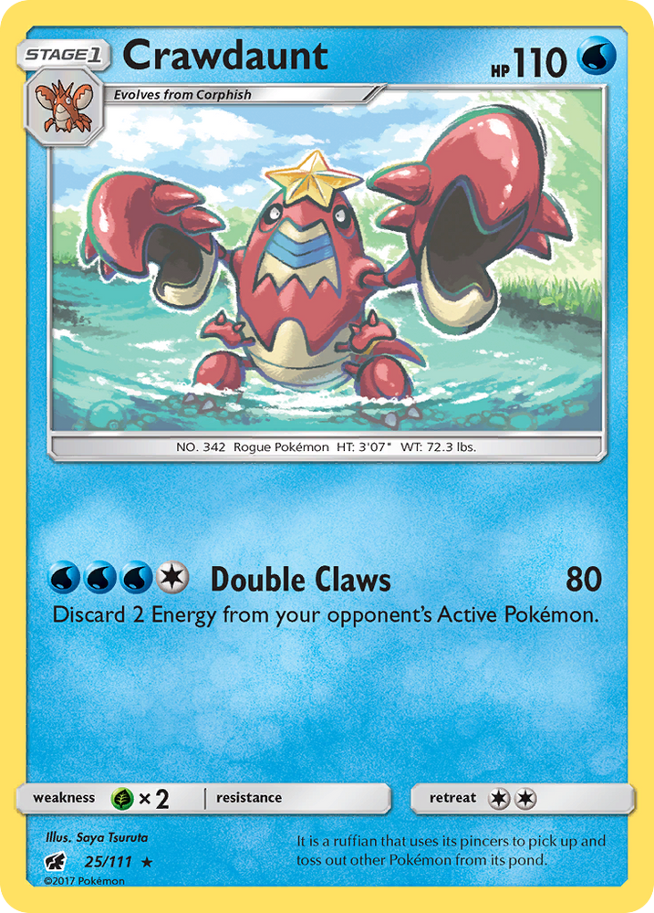 Crawdaunt (25/111) [Sun & Moon: Crimson Invasion] Pokémon