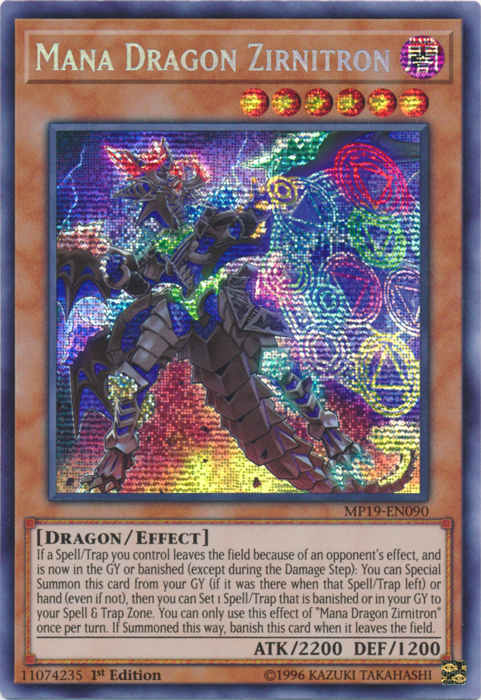 Mana Dragon Zirnitron [MP19-EN090] Prismatic Secret Rare Yu-Gi-Oh!